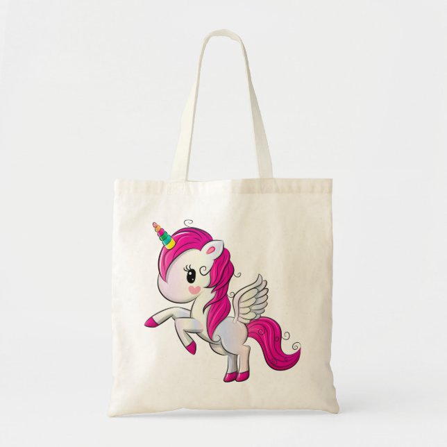Bolso De Tela Unicornio de arcoiris (Frente)