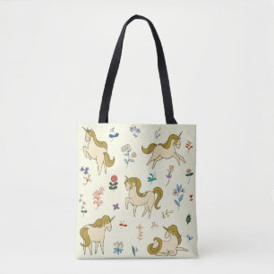Bolso De Tela Unicornio de cosecha de vintage en el color de las