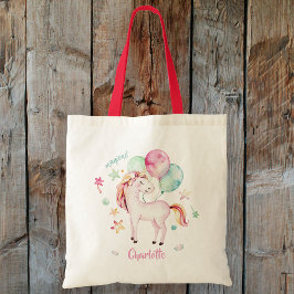 Bolso De Tela Unicornio de globo de nombre personalizado