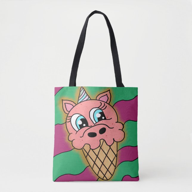 Bolso De Tela unicornio de helados (Anverso)