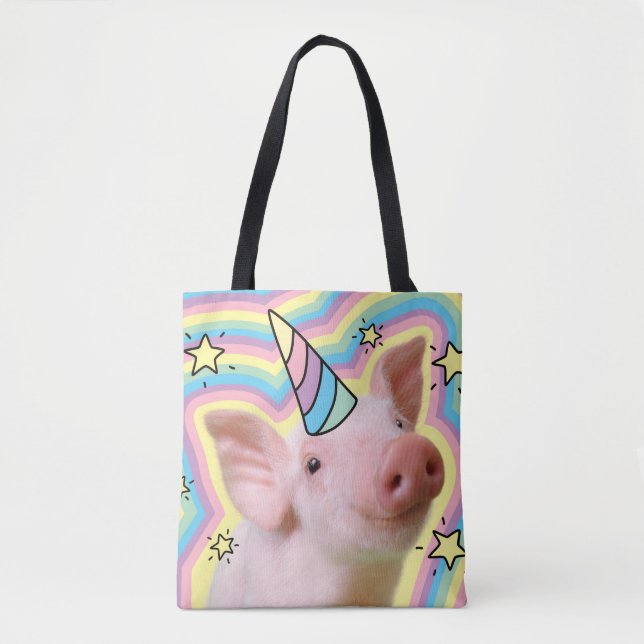 Bolso De Tela Unicornio de lechón mágico (Anverso)