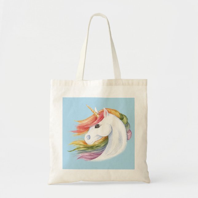 Bolso De Tela Unicornio del arco iris (Frente)