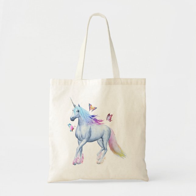 Bolso De Tela Unicornio del arco iris (Frente)