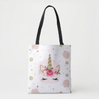 Unicornio Dorado Floral Rosa Flores Lindo Tendenci