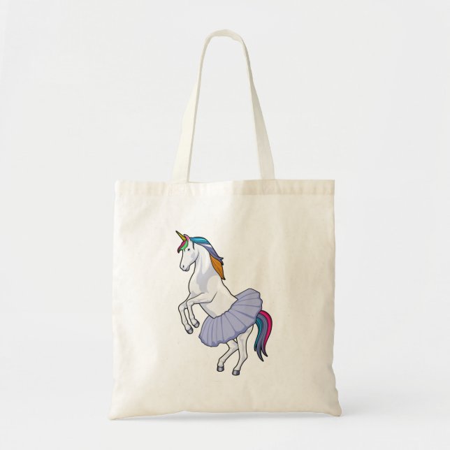 Bolso De Tela Unicornio en ballet con falda (Frente)