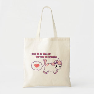 Bolso De Tela Unicornio lindo de la tarjeta del día de San