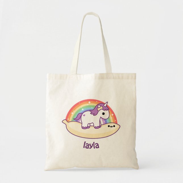 Bolso De Tela Unicornio lindo del plátano (Frente)