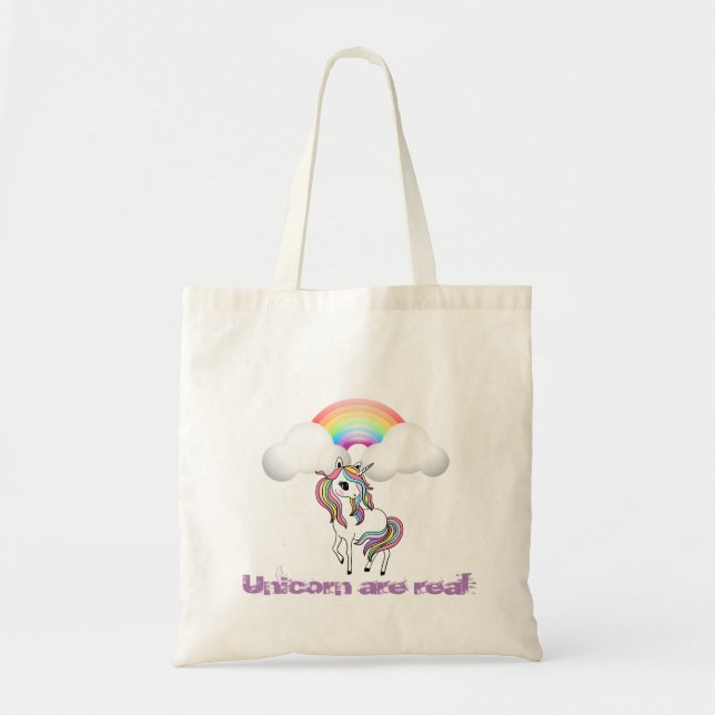Bolso De Tela Unicornio mágico, arcoiris (Frente)