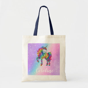 Bolso De Tela Unicornio mágico colorido