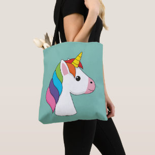 Bolso De Tela Unicornio mágico lindo con el pelo colorido