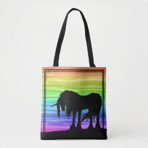 Bolso De Tela Unicornio místico (arco iris acuoso)