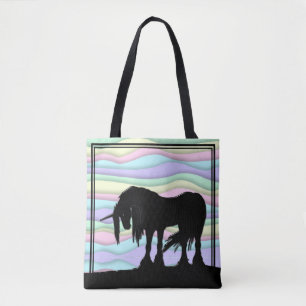 Bolso De Tela Unicornio místico (Wavy Pastel)