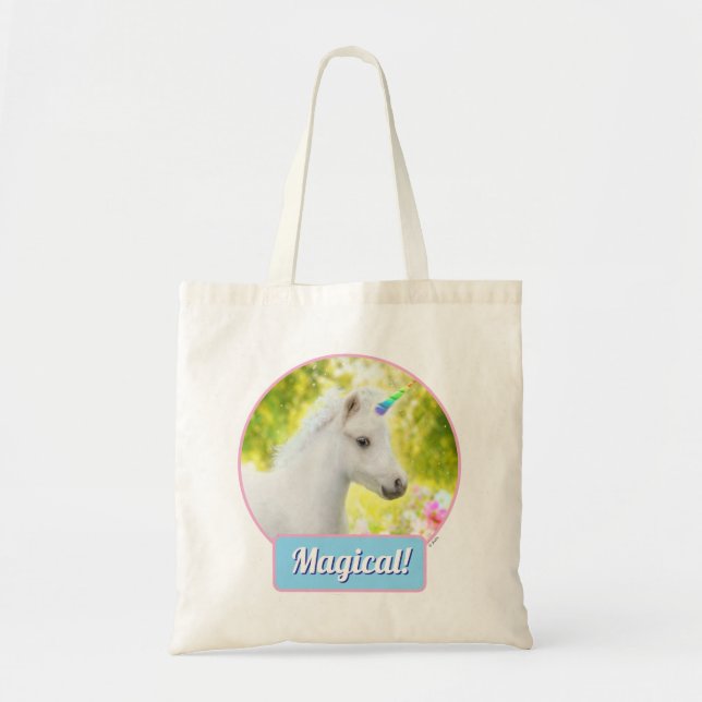 Bolso De Tela Unicornio Poni Blanco (Frente)