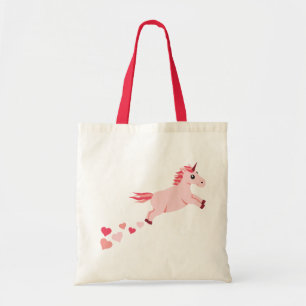 Bolso De Tela Unicornio rosado del corazón de Rubor