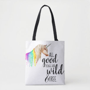 Bolso De Tela Unicornio salvaje y libre