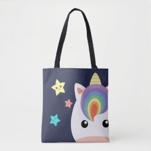 Bolso De Tela Unicornio y estrellas