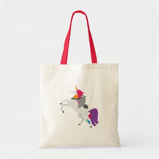 Bolso De Tela Unicornio y mapache (Frente)