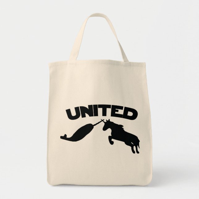 Bolso De Tela Unicornio y Narwhal (Frente)