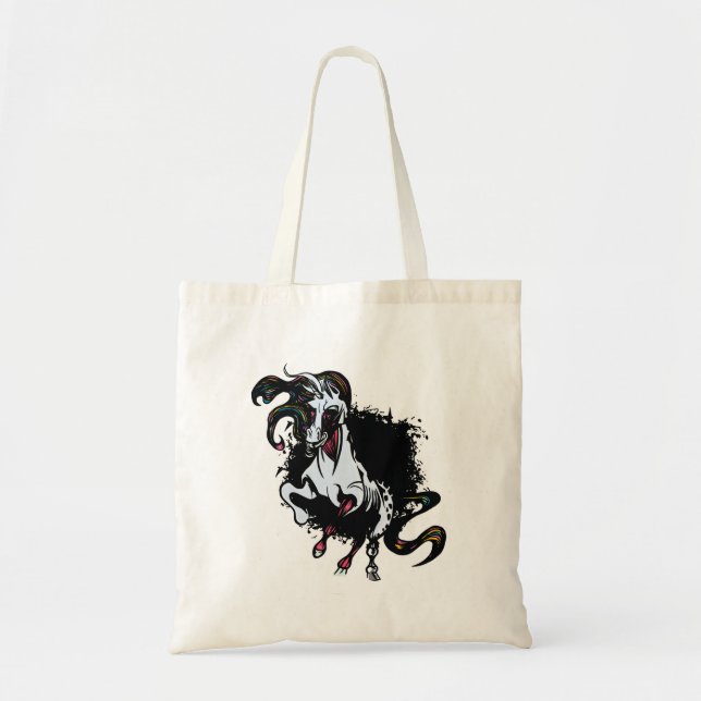 Bolso De Tela Unicornio Zombie de Pie (Frente)