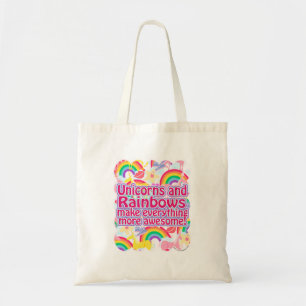 Bolso De Tela Unicornios y arco iris