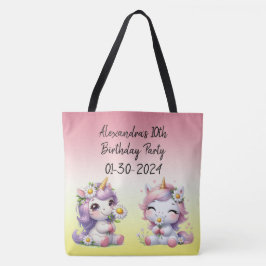 Bolso De Tela Unicornios y margaritas, fiesta de cumpleaños de n