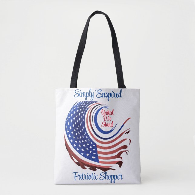 Bolso De Tela Unidos simplemente encantado We Stand Patriotic Sh (Anverso)