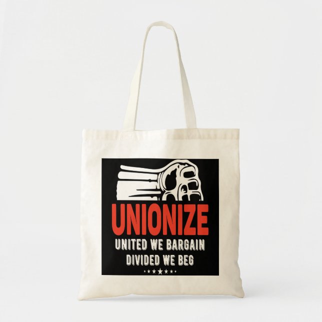 Bolso De Tela Unionizar - Unidos, vendemos, divididos, rogamos (Frente)