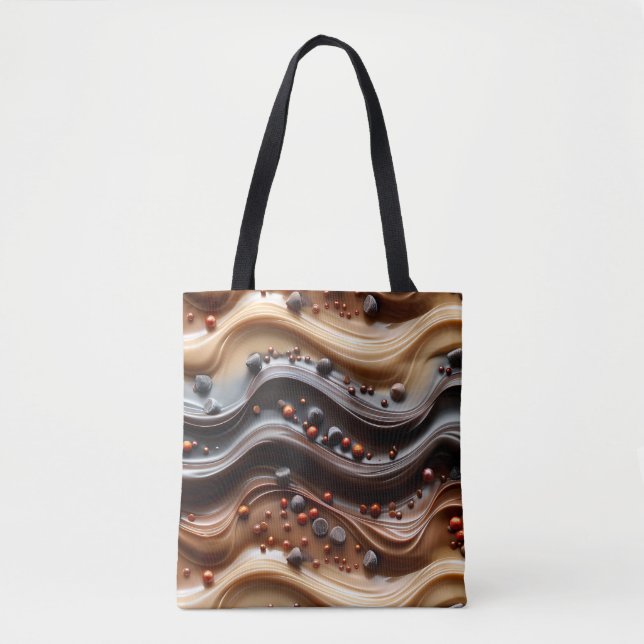 Bolso De Tela Unique Sweet Funny Brown Chocolate Dessert  (Anverso)