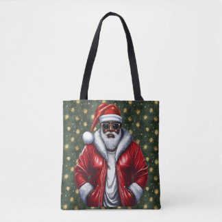 Bolso De Tela Uniquely Black Santa Large Shoulder Tote