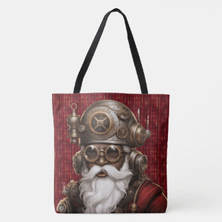Bolso De Tela Uniquely Black Steampunk Santa Large Shoulder Tote