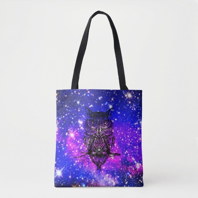 Bolso De Tela Universo de búho celta (Anverso)
