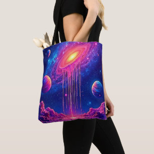 Bolso De Tela Universo de neón: estrellas brillantes