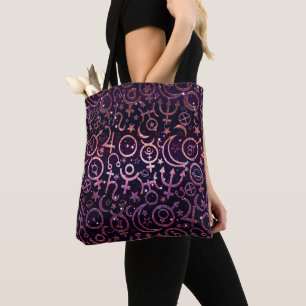 Bolso De Tela Universo Espacial Planetario Brillante Morado