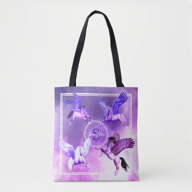 Bolso De Tela Universo mágico Pegasus. (Anverso)