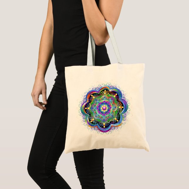 Bolso De Tela Universo Mandala Colores Psicodélicos (Anverso (producto))