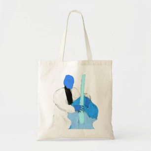 Bolso De Tela uprightbassplayerBlueWhiteversion