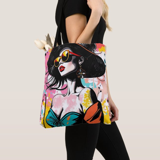 Bolso De Tela Urban Bloom Silhouette Tote Bag🌸✨ (Detalle)