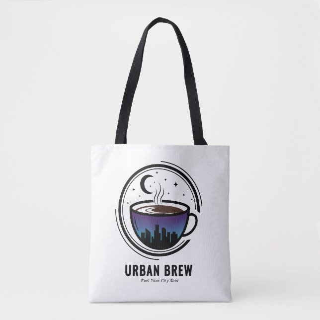 Bolso De Tela Urban Brew City Skyline Coffee (Anverso)