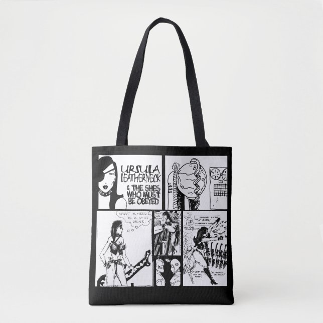 Bolso De Tela Ursula Leatherneck Punk Comic Strip Art (Anverso)