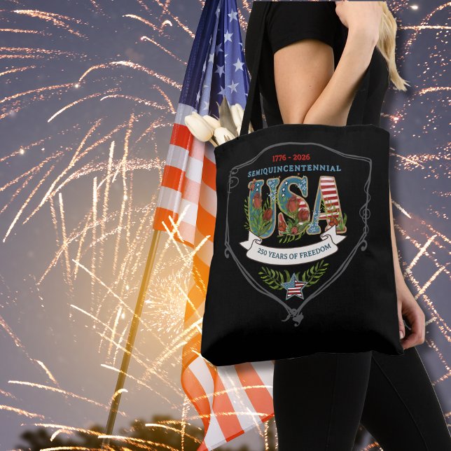 Bolso De Tela US 250 Years of Freedom Midnight Black Elegant  (US 250 Years of Freedom Midnight Black Elegant Tote Bag)