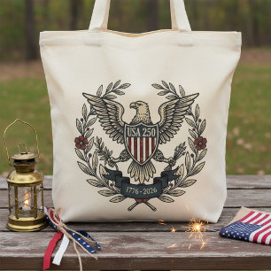 Bolso De Tela USA 250 Águila Patriótica Motivo del Patrimonio Cr