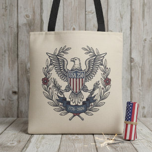 Bolso De Tela USA 250 Águila Patriótica Motivo del Patrimonio Cr