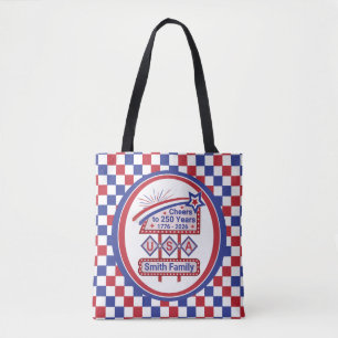Bolso De Tela USA 250 personalizado - Cartel retro patriótico