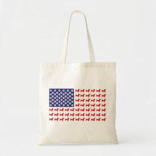 Bolso De Tela USA-Flag-Dachshund
