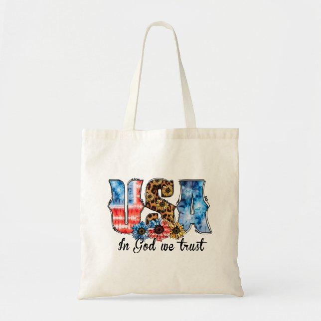 Bolso De Tela USA In God We Trust | Christian | Sunflower (Frente)