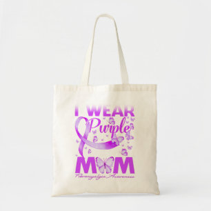 Bolso De Tela Uso Púrpura Para Mi MAMA Conciencia De Fibromialgi