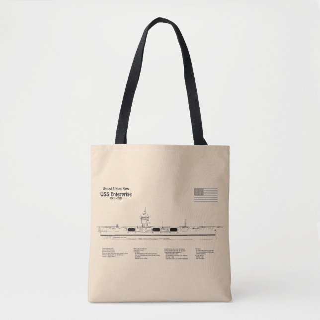 Bolso De Tela USS Enterprise - Planes de Blueprint para buques S (Anverso)