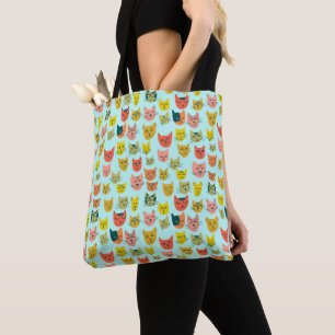 Bolso De Tela ¡Usted es Purrfect! Gatos coloridos lindos