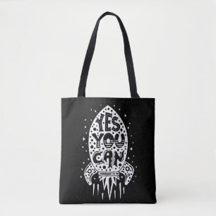 Bolso De Tela Usted puede sí Rocketship