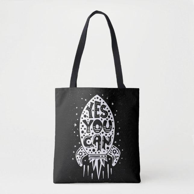 Bolso De Tela Usted puede sí Rocketship (Anverso)